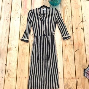 Sexy striped 3/4 sleeve dress 🖤🤍
